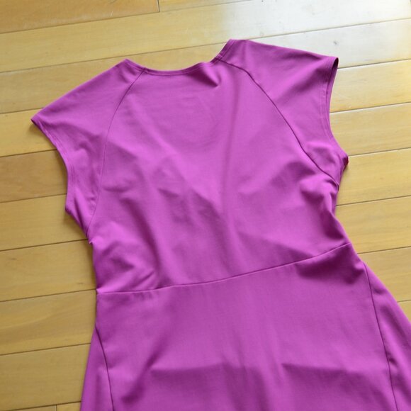 Patagonia Bandha Dress V-Neck Twist Front Short Sleeve Stretch Jersey Fuschia M - Picture 8 of 9